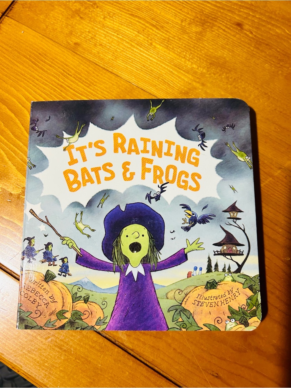 (3/$10) It’s Raining Bats & Frogs - Halloween board book